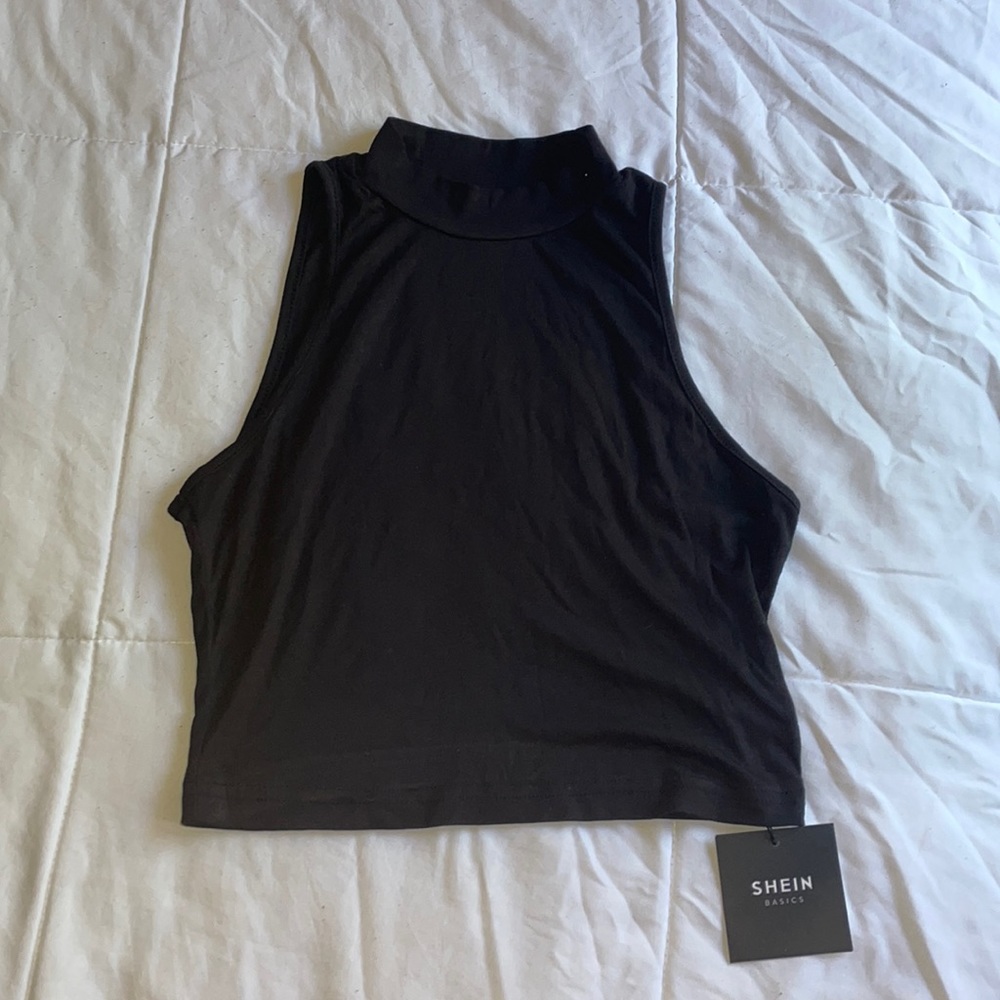 Shein sleeveless mock neck